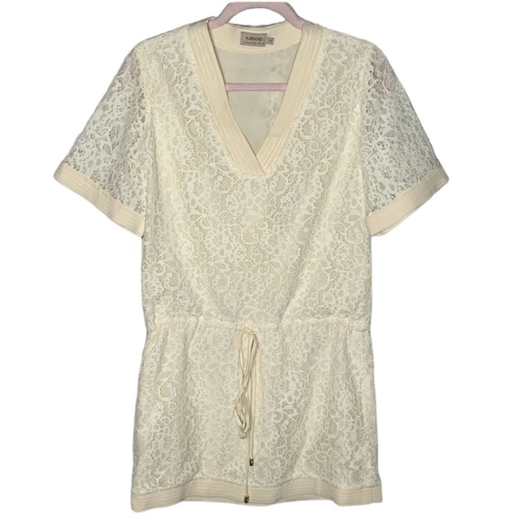 A.Brand Dresses & Skirts - A.Brand Cream Lace Overlay Mini Dress